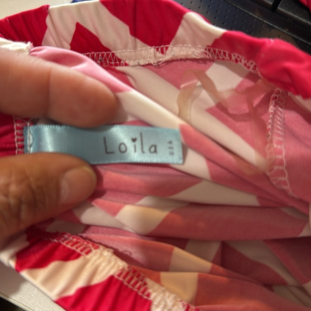Loilas Pink/White Strapless Long Summer Dress Size M - Picture 3 of 4